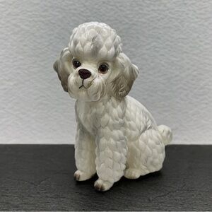 Lefton White Ceramic Poodle Dog Figurine